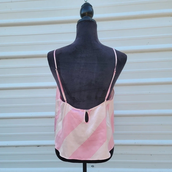 NWT VICTORIAS SECRET SATIN Pink Striped Keyhole CAMI VS SLEEP SHIRT TANK TOP L - Picture 7 of 9